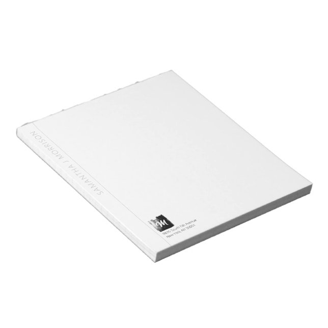 Bloc-note Nom du monogramme artistique Noir Forme unique Élé (Incliné)