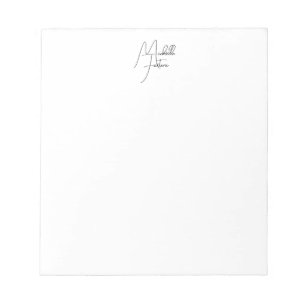 Bloc-note Nom écriture manuscrite moderne minimaliste profes