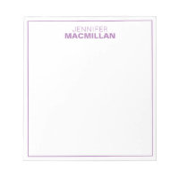 Nom moderne Monogramme encadré personnalisé violet