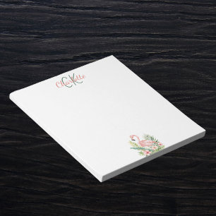 Bloc-note Nom monographique tropical flamingo rose