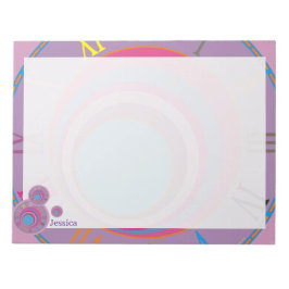 Bloc-note Nom Numéros Romains Horloge rose violet bleu Fille