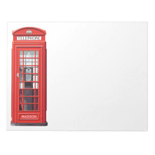 Bloc-note Nom personnalisé British Phone Booth