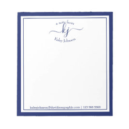 Bloc-note Nom personnalisé de la marine | À Partir Du Bureau