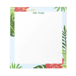 Bloc-note Nom personnalisé floral moderne élégant