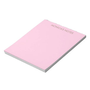 Bloc-note Nom personnalisé girly rose
