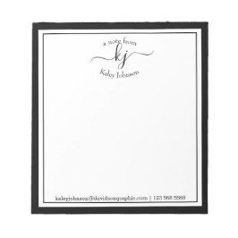 Bloc-note Nom personnalisé noir | À Partir Du Bureau Du Bloc