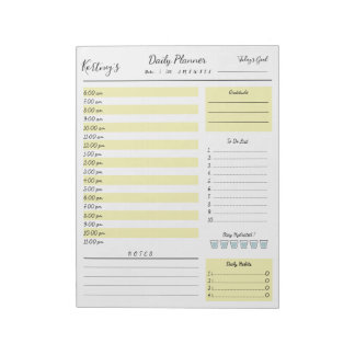 Bloc-note Nom personnalisé planificateur quotidien minimal B