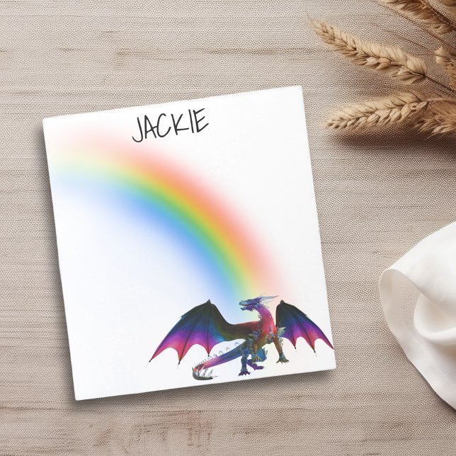 Bloc-note Nom personnalisé Rainbow Dragon (Créateur téléchargé)