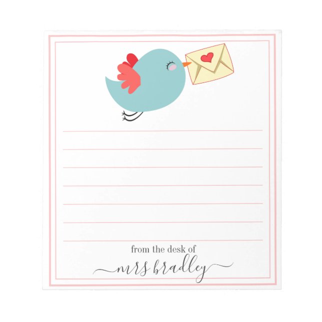 Bloc-note Nom personnalisé rose | À Partir Du Bureau Du Bloc (Devant)