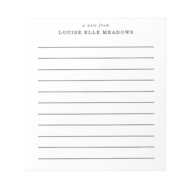 Bloc-note Nom personnalisé simple lié (Devant)
