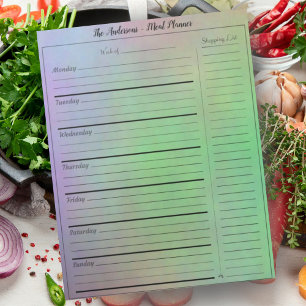 Bloc-note Nom personnalisé tendance Planificateur de repas s