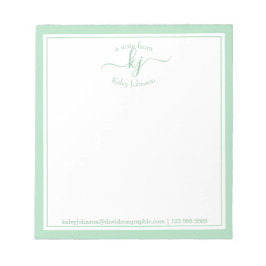 Bloc-note Nom personnalisé vert | À Partir Du Bureau Du Bloc