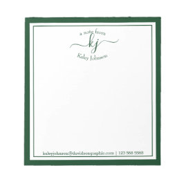 Bloc-note Nom personnalisé vert | À Partir Du Bureau Du Bloc