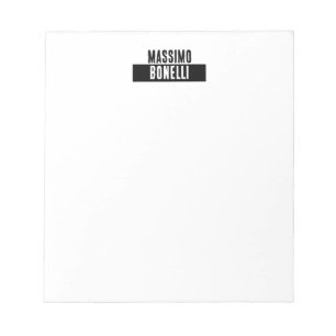 Bloc-note Nom propre Minimaliste Moderne Simple Noir Blanc