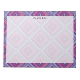 Bloc-note Nom Purple Pink Diamond Motif Checkers