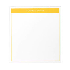 Bloc-note Nom simple de la bordure jaune moderne