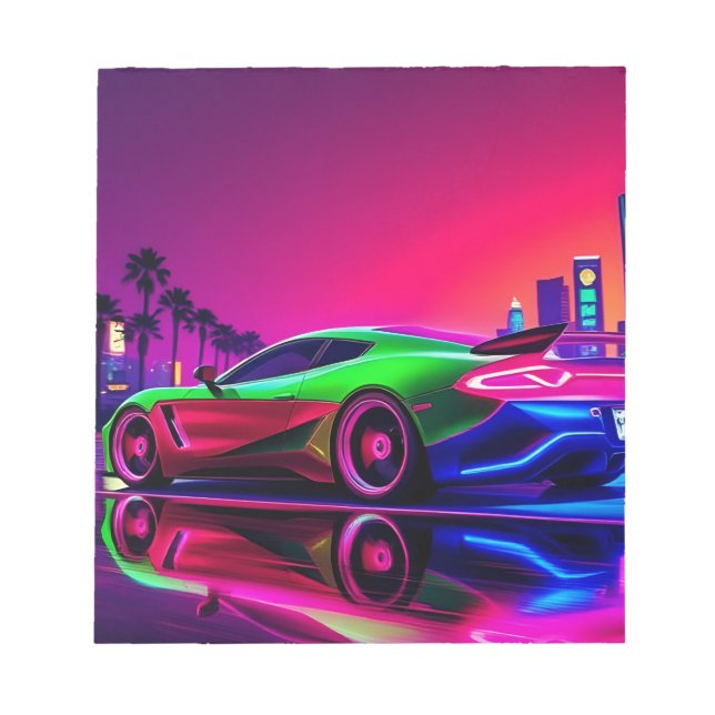 Bloc-note Norepad Neon Racer - 80s Sports rétro-futuristes (Devant)