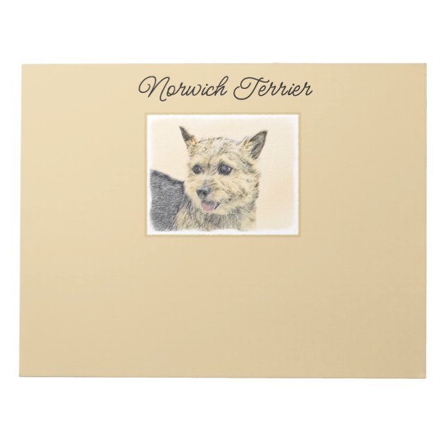 Bloc-note Norwich Terrier Peinture - Cute Original Chien Art (Devant)