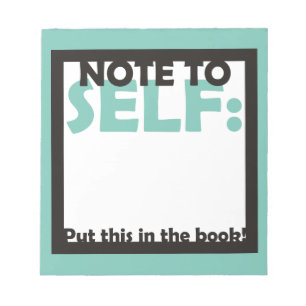 Bloc-note Note à l'individu : Mettez ceci dans le livre