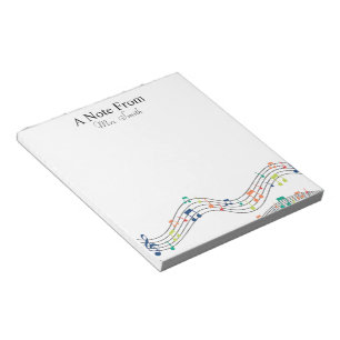Bloc-note Note De Musique Colorée Note Motif Whimsical