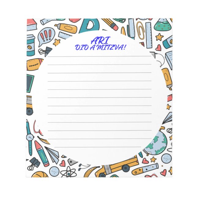 Bloc-note Note Garçons Mitzva (Devant)