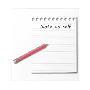 Bloc-note Note sur papier personnel et crayon