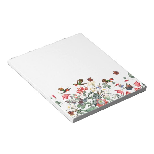 Bloc-note Notepad floral pour le jardin des papillons d'oise (Incliné)