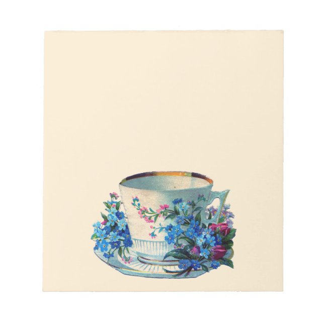BLOC-NOTE NOTEPAD : NOTES POST-IT TEACUP VINTAGES (Devant)