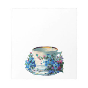 BLOC-NOTE NOTEPAD : NOTES POST-IT TEACUP VINTAGES