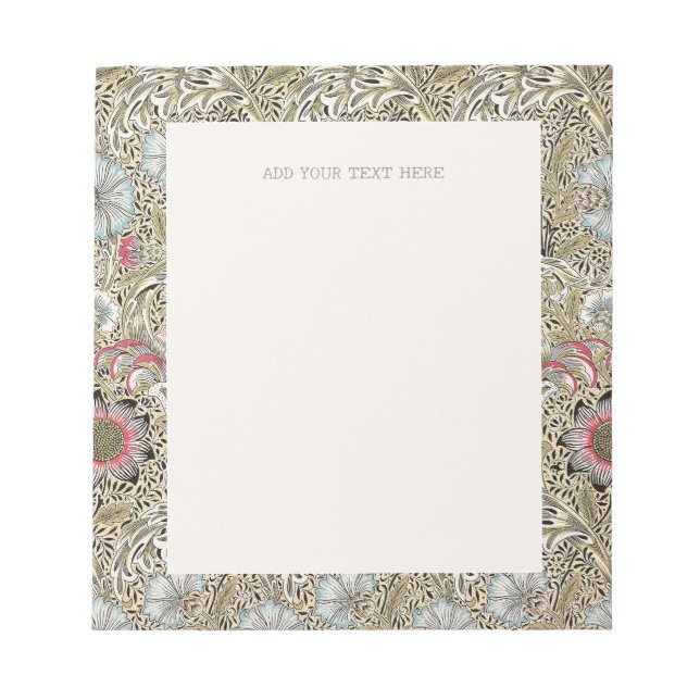 BLOC-NOTE NOTEPAD : WILLIAM MORRIS : CORNCOCKLE (Devant)