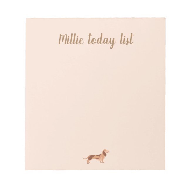 Bloc-note Notepads avec illustration mignonne dachshund (Devant)
