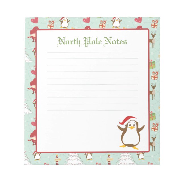 Bloc-note Notepads de Noël en pingouin (Devant)