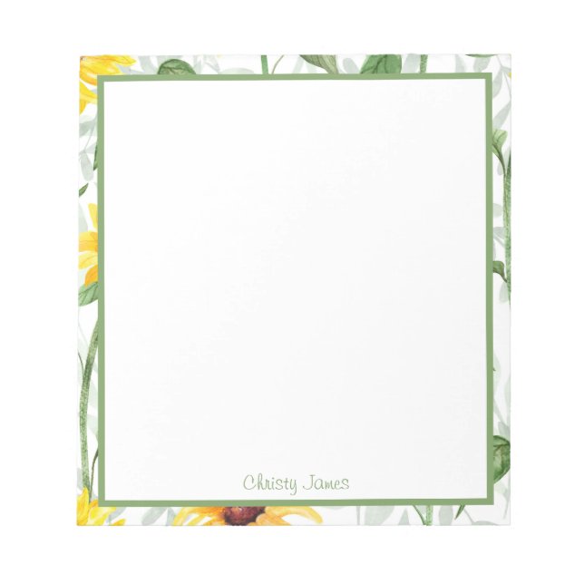 Bloc-note Notepads floraux personnalisés (Devant)