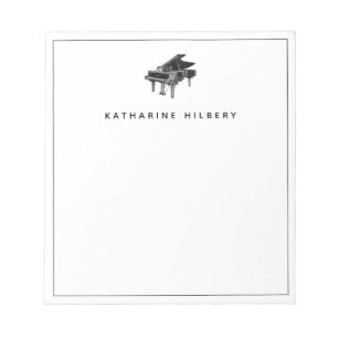 Bloc-note Notepads vintages minimalistes pour piano blanc