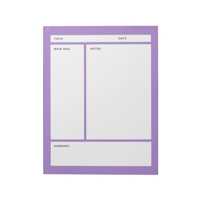 Bloc-note Notes Cornell (Plain) (Tourné)