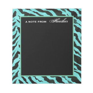Bloc-note Notes de stylo Aqua Black Zebra Impression Art