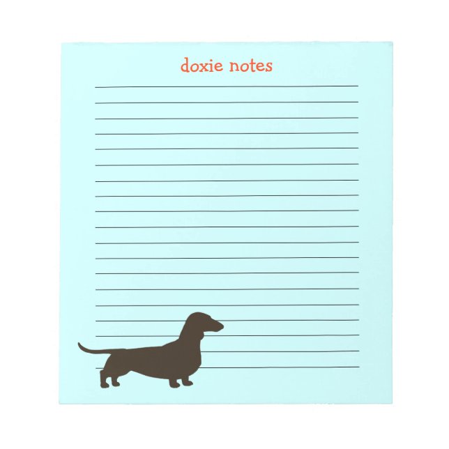 Bloc-note Notes Doxie Silhouette de teckel (Devant)