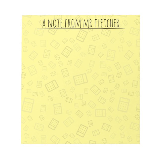 Bloc-note Notes du Motif de calculateur personnalisé (Devant)