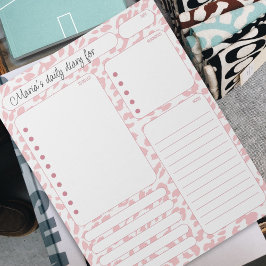 Bloc-note Notes du planificateur quotidien Pink Leopard et l