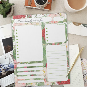 Bloc-note Notes du planificateur quotidien Rose vintage et l