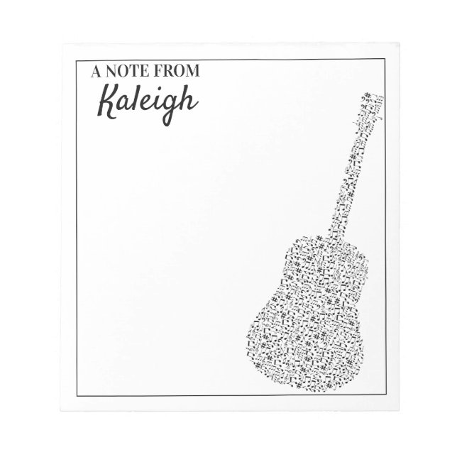 Bloc-note Notes musicales de guitare (Devant)