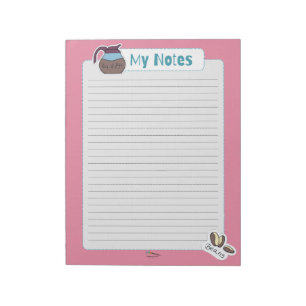 Bloc-note Notes pour mon café rose