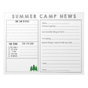 Bloc-note Nouvelles du camp d'été