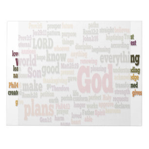 Bloc-note Nuage de mots pour les 10 premiers vers bibliques