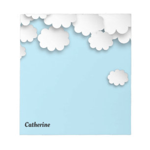 Bloc-note Nuages blancs Ciel bleu Dreamy 3D Papier coupé Blo