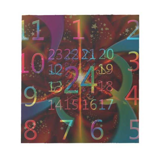 Bloc-note Numéros psychadéliques motif, design fascinant (Devant)