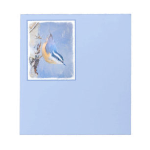 Bloc-note Nuthatch à poitrine rouge Peinture d'art original 