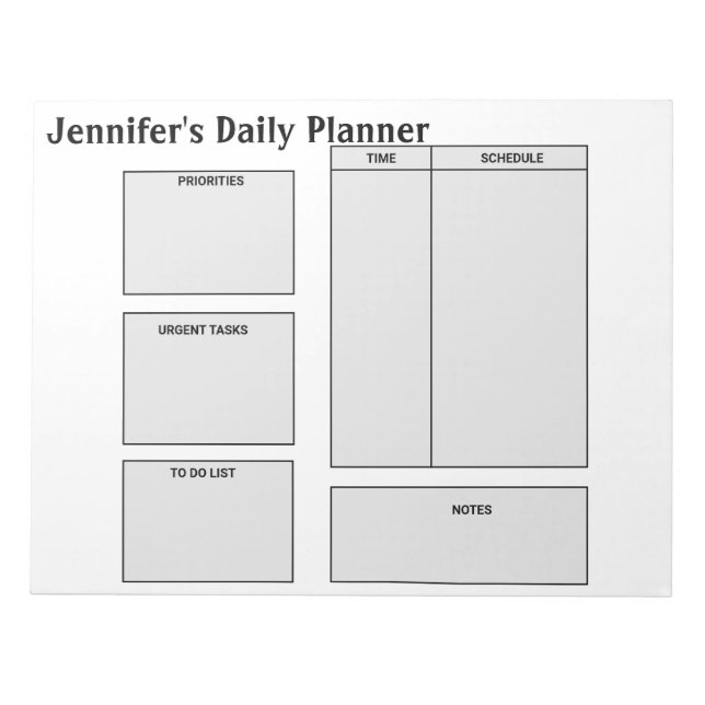 Bloc-note objectifs simples du planificateur quotidien pour  (Devant)