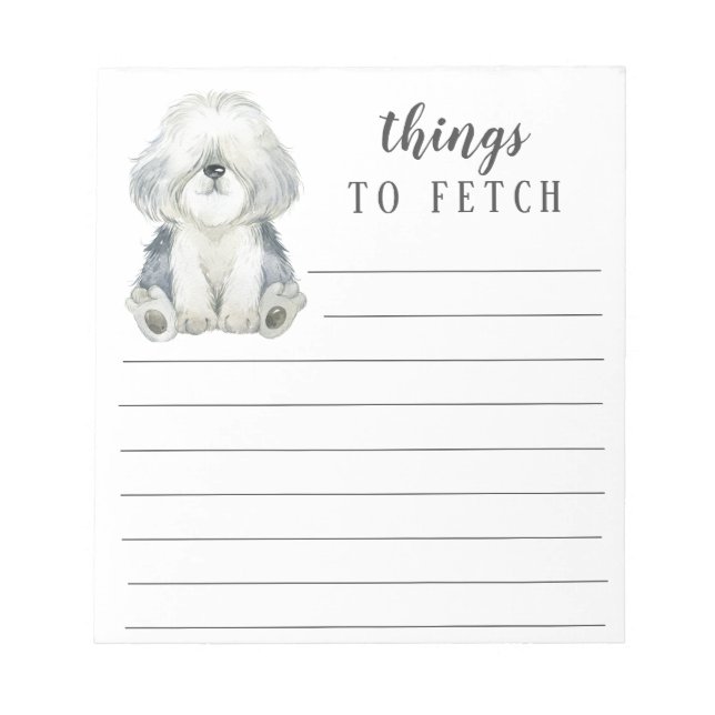 Bloc-note Objets à récupérer pour Sheepdog (Devant)