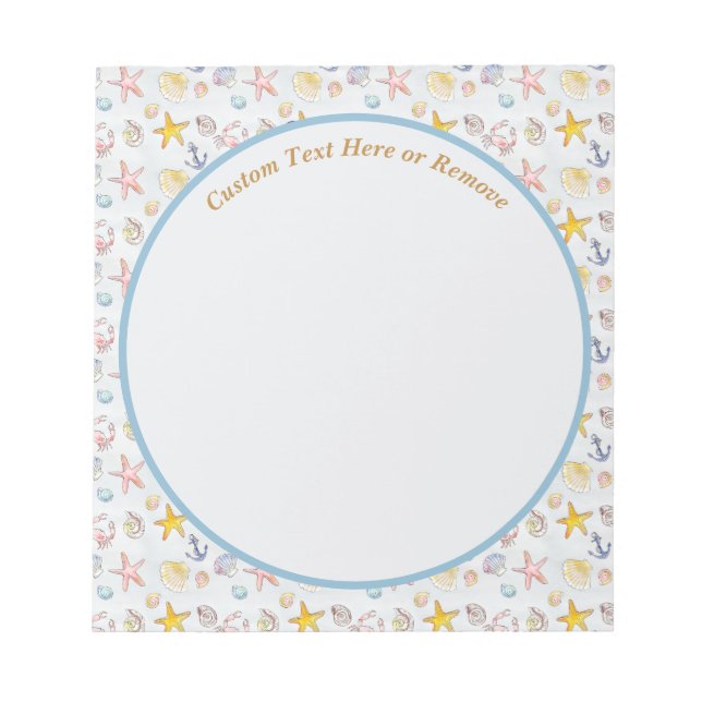 Bloc-note Océan Nautique Plage Sea Starfish Voilier Seashell (Devant)